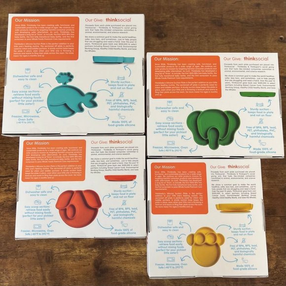 Lot of 4 - thinkbaby Suction Plates - Picture 2 of 2